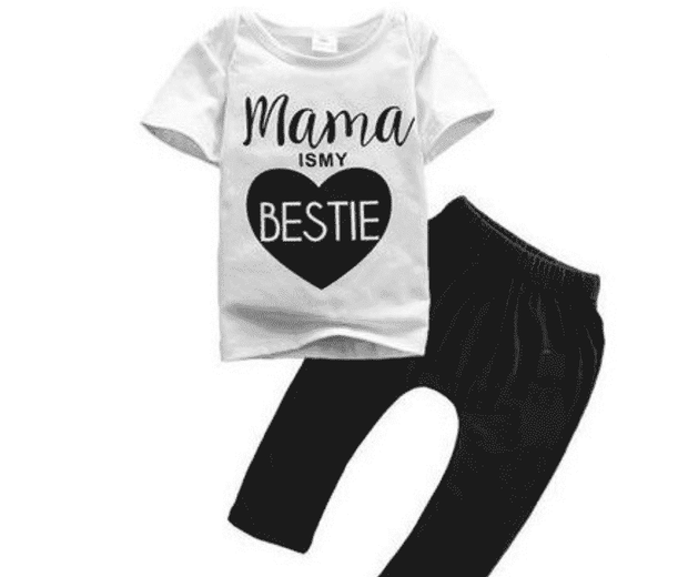 Kledingset "Mama is my bestie" - Beebiewinkel